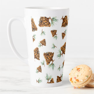 Caneca De Café Latte Rustic Pine Cone Forest Mug – Nature-Inspired Desi