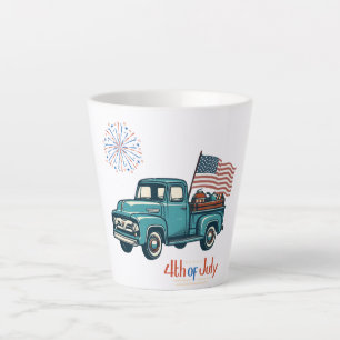 Caneca De Café Latte Rustic/vintage 4 de julho