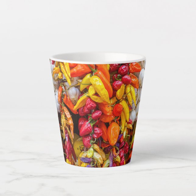 Caneca De Café Latte Sabores mediterrânicos (Frente)