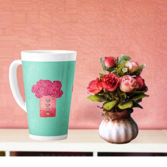 Caneca De Café Latte Saco dos Rosas II (This Bag Of Roses Latte Mug could become your favorite, latte mug!)