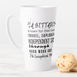 Caneca De Café Latte Sagitário Citações Motivacionais Símbolo Zodiac