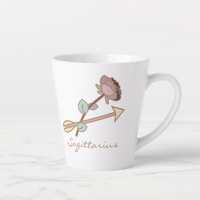 Caneca De Café Latte Sagittarius Zodiac Boho Coffee Mug (Direita)