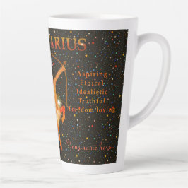Caneca De Café Latte Sagittarius zodiac moderno personalizado