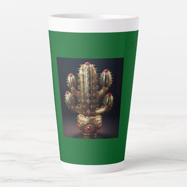 Caneca De Café Latte Saguaro Encrostado de Rubi (Frente)