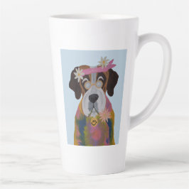 Caneca De Café Latte Saint Bernard Hippie