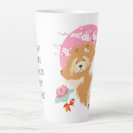 Caneca De Café Latte SAKURA - Chow - Latte Mug com texto personalizado