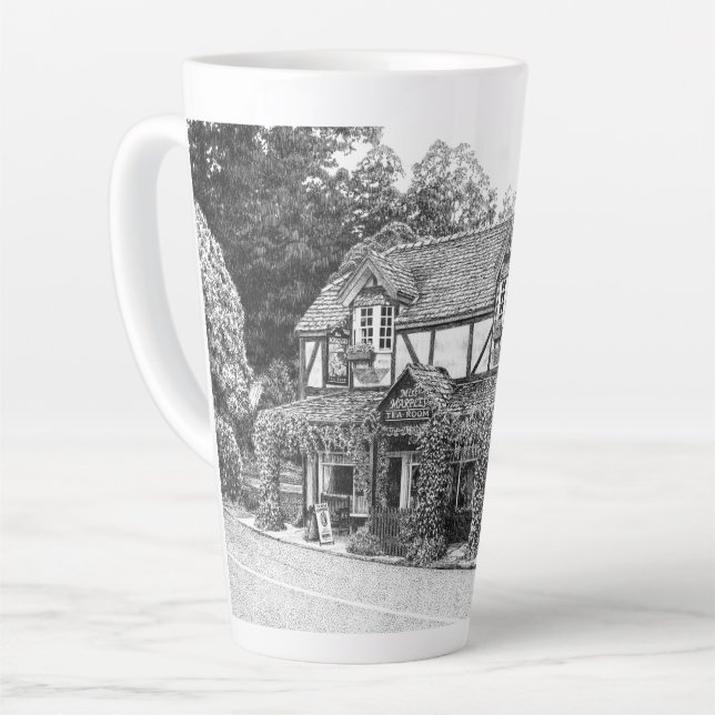 Caneca De Café Latte 'Sala de chá da Srta. Marple' - Caneca Latte (Ângulo esquerdo)