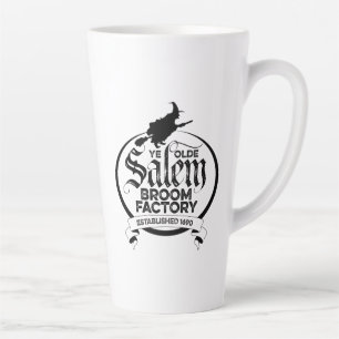 Caneca De Café Latte Salem Witch Broom Fatory - gótica de vintagem engr