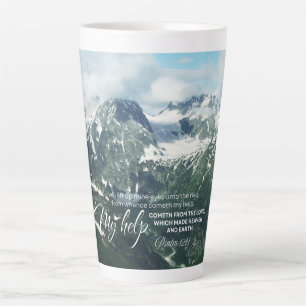 Caneca De Café Latte Salmo 121 Eu levanto meus olhos para as colinas
