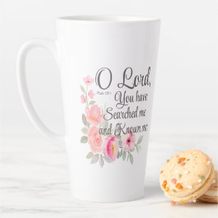 Caneca De Café Latte Salmo 139:1 O Senhor Você me procurou Flor