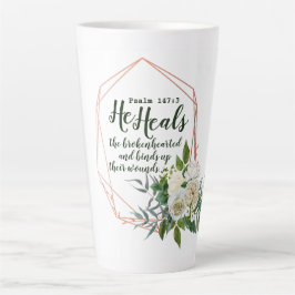 Caneca De Café Latte Salmo 147:3 Latte Mug