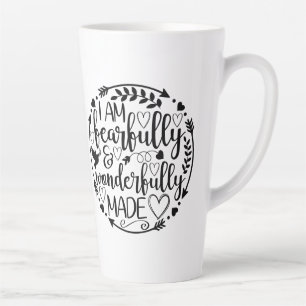 Caneca De Café Latte Salmo 39 Maravilhosamente Feito Escritura Cristã
