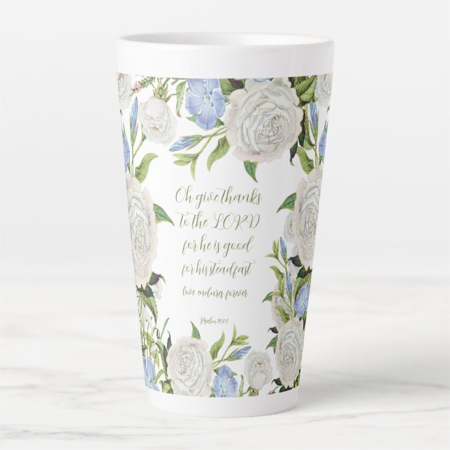 Caneca De Café Latte Salmo Floral 107:1 (Frente)
