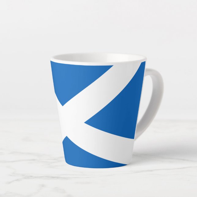 Caneca De Café Latte Saltyre ~ Flag da Escócia (Ângulo direito)