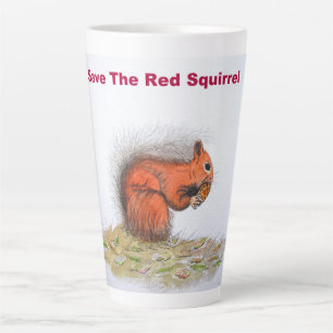 Caneca De Café Latte Salve a conservação do esquilo vermelho