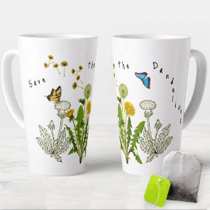 Caneca De Café Latte Salve o Design da natureza dos Dandelions