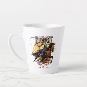 Caneca De Café Latte Salve Um Cavalo; Monte Um Cowboy   Caneca de Latte