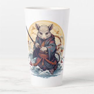 Caneca De Café Latte Samurai Rat 