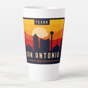 Caneca De Café Latte San Antonio Texas Skyline Cityscape Souvenir