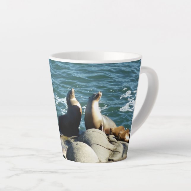 Caneca De Café Latte San Diego Sea Lions (Ângulo direito)