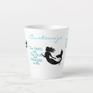 Caneca De Café Latte Sand Sea Beach Smermaid Thunder_Cove
