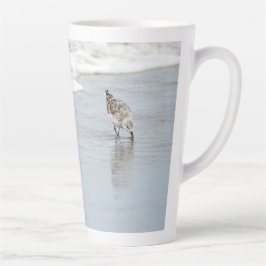Caneca De Café Latte Sandpipers na praia Foto Latte Coffee Mug