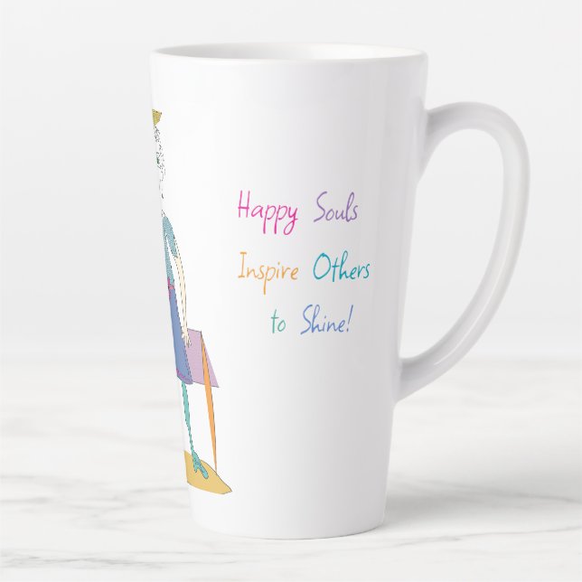 Caneca De Café Latte SANDY - Felizes Almas inspiram outros a brilhar! (Direita)