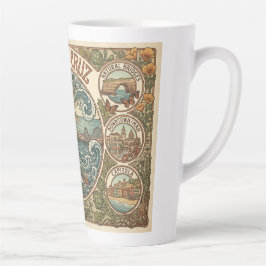 Caneca De Café Latte Santa Cruz California Art‑Nouveau Coast