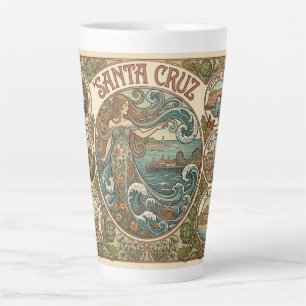 Caneca De Café Latte Santa Cruz Califórnia Art‑Nouveau Costa