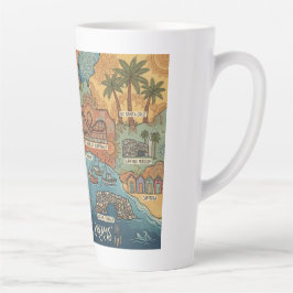 Caneca De Café Latte Santa Cruz California Dreams Map – Vibrant Coast