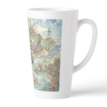 Santa Cruz California Illustrated Map Mythical