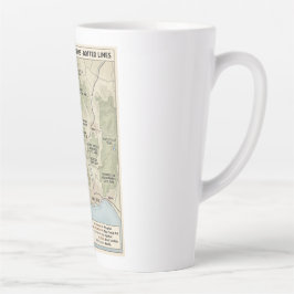 Caneca De Café Latte Santa Cruz California Trail Map Redwood & Coastal 