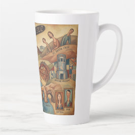 Caneca De Café Latte Santa Cruz California Whimsical Map UCSC Boardwalk