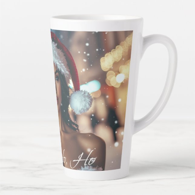 Caneca De Café Latte Santa Girl - Ho Ho Ho - Christmas (Direita)