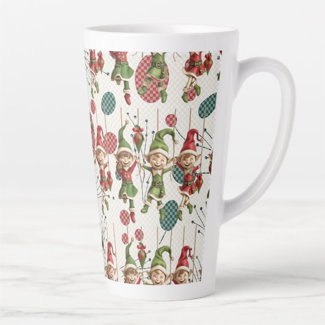 Caneca De Café Latte Santa’s Christmas Elf Latte Mug (Direita)