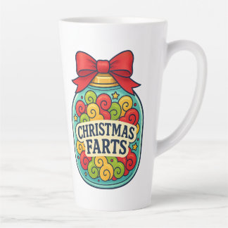 Caneca De Café Latte Santa’s Fart Jar Funny Festive Flatulence