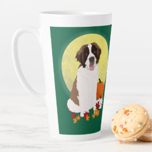 Caneca De Café Latte Santo Bernard Halloween outono