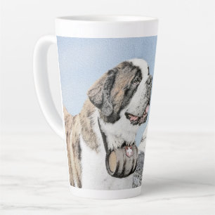 Caneca De Café Latte Santo Bernard Painting - Arte Cachorra Original