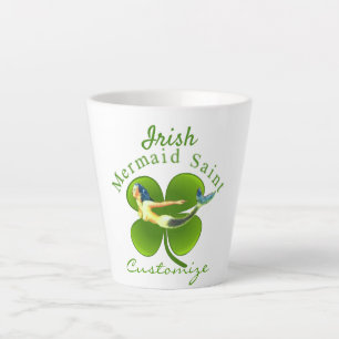 Caneca De Café Latte Santo de Sereia Irlandês Thunder_Cove