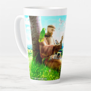 Caneca De Café Latte Santo Francis e o sermão prega aos pássaros