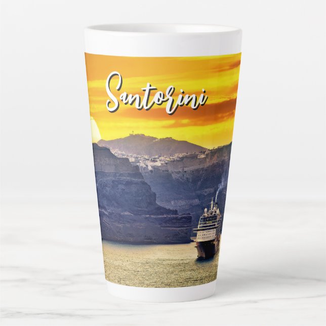 Caneca De Café Latte Santorini (Frente)