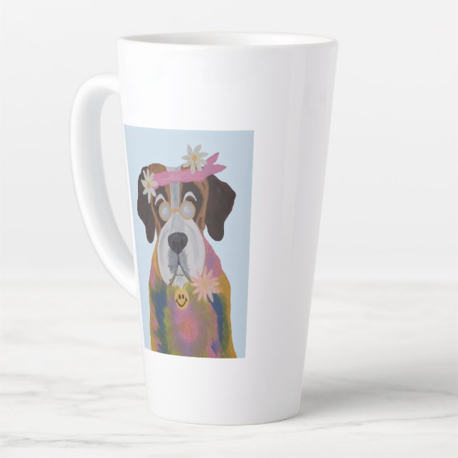 Caneca De Café Latte São Bernardo Hippie (Ângulo esquerdo)