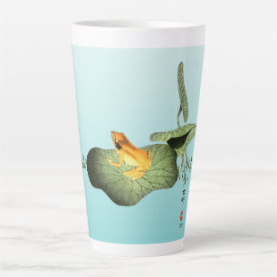 Caneca De Café Latte Sapo amarelo no Lotus Leaf