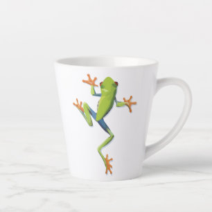 Caneca De Café Latte Sapo anfíbio-verde