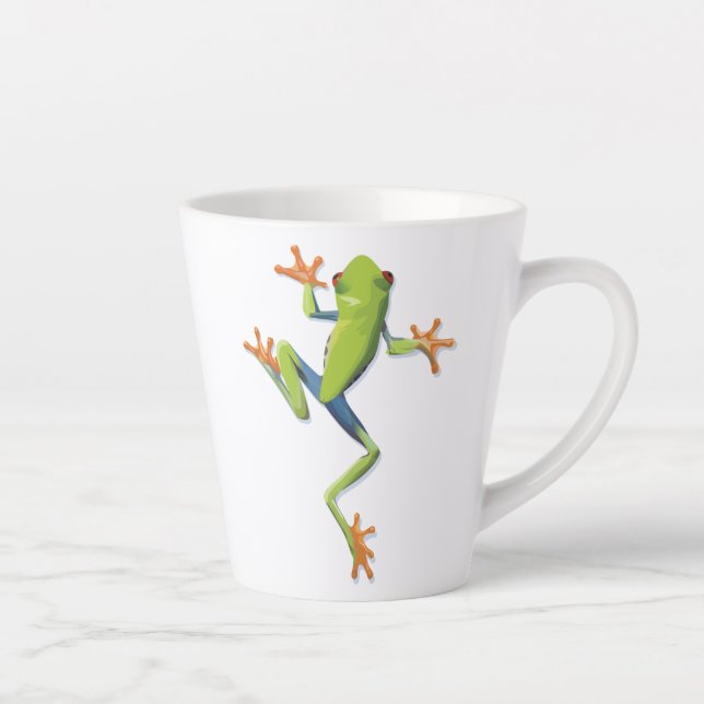 Caneca De Café Latte Sapo anfíbio-verde (Direita)