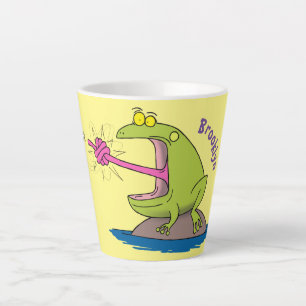 Caneca De Café Latte Sapo engraçado e desenho animado