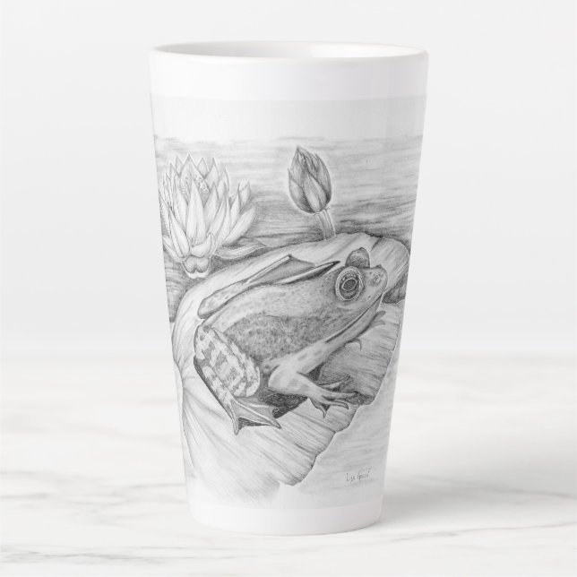Caneca De Café Latte Sapo na Lily Pad Latte Mug (Frente)