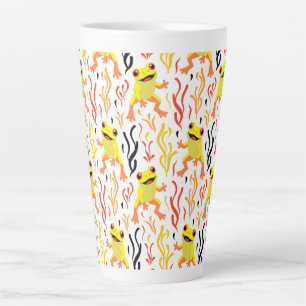 Caneca De Café Latte Sapos Reproduzíveis