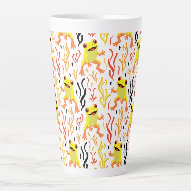 Caneca De Café Latte Sapos Reproduzíveis (Frente)