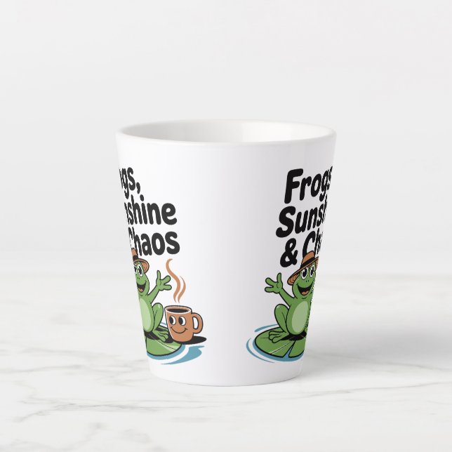 Caneca De Café Latte Sapos Vibes e Café (Frente)